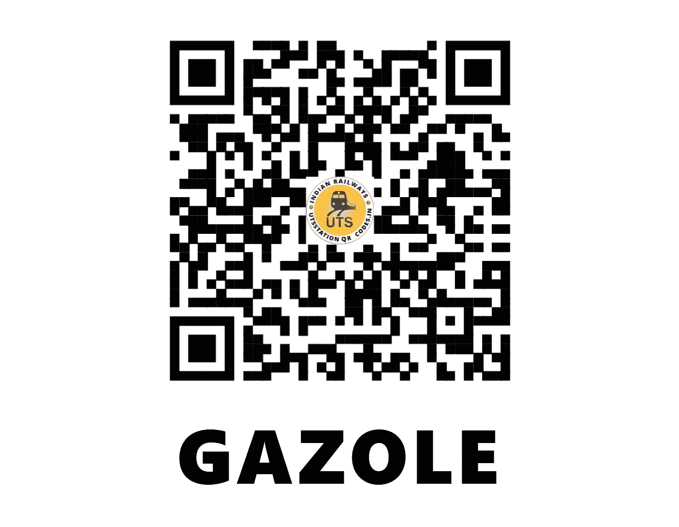 UTS QR Code for GAZOLE - GZO (NF - WEST BENGAL)